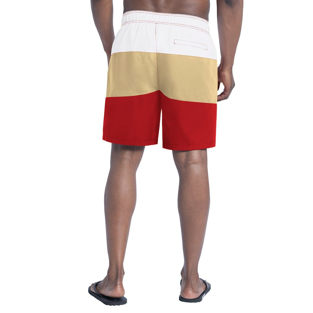 San Francisco 49ers G-III Sports by Carl Banks Sunrise Volley Swim Shorts - Scarlet/Gold cheap