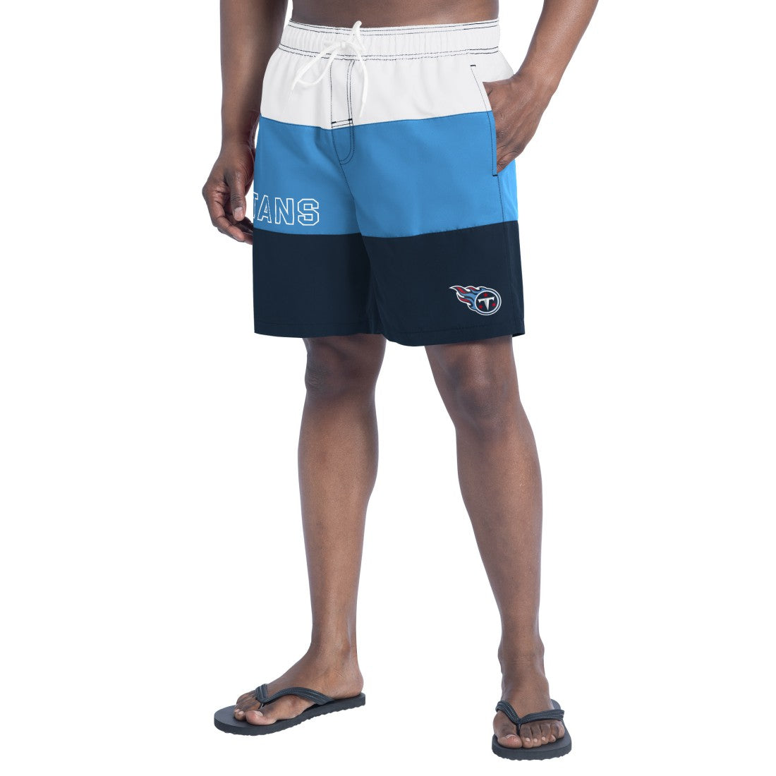 Tennessee Titans G-III Sports by Carl Banks Sunrise Volley Swim Shorts - Navy/Light Blue discount