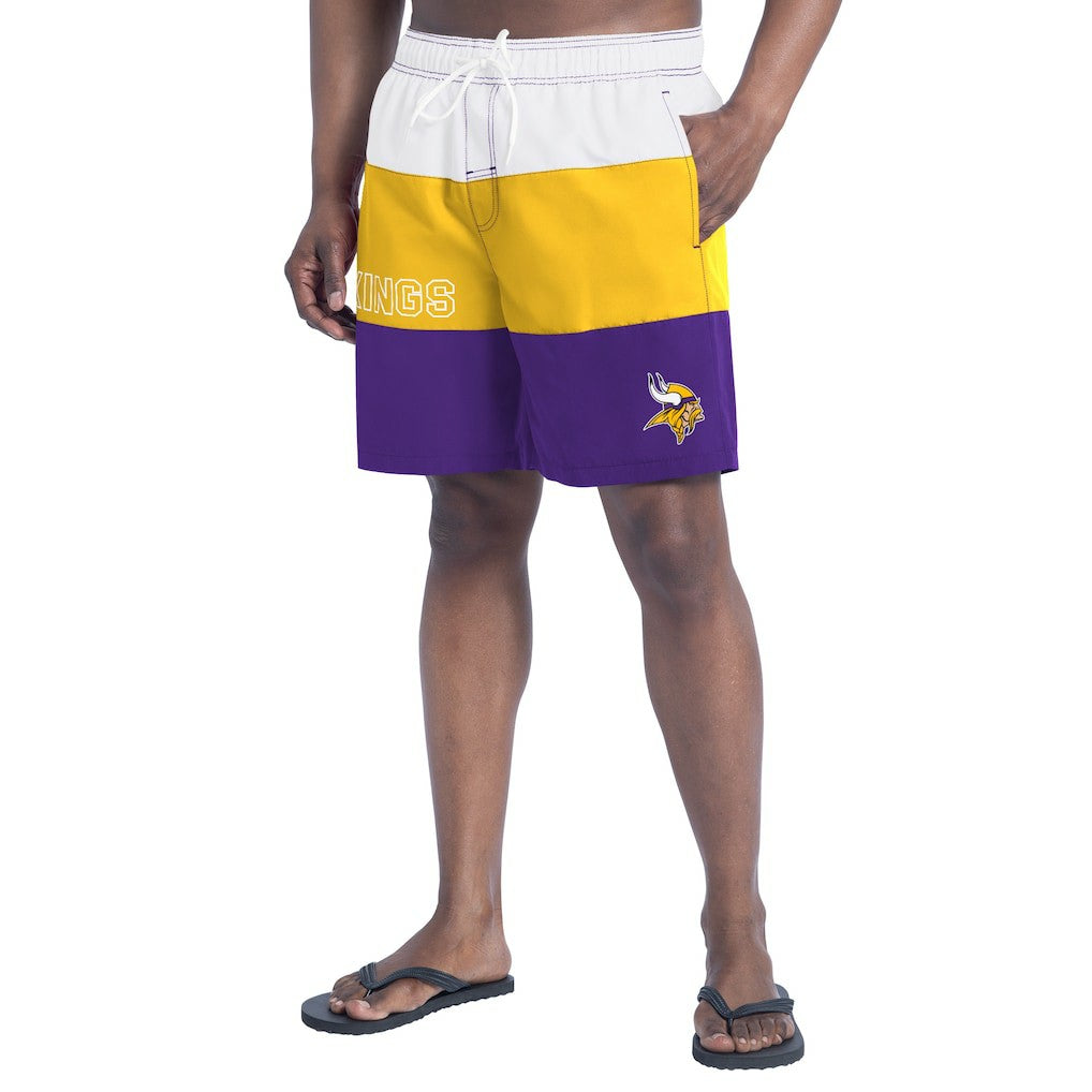 Minnesota Vikings G-III Sports by Carl Banks Sunrise Volley Swim Shorts - Purple/Gold discount