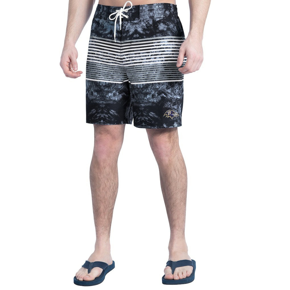 Baltimore Ravens G-III Sports by Carl Banks Horizon Volley Swim Shorts - Black/Gray on sale