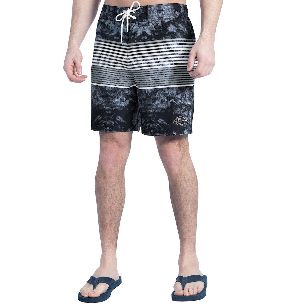 Baltimore Ravens G-III Sports by Carl Banks Horizon Volley Swim Shorts - Black/Gray on sale