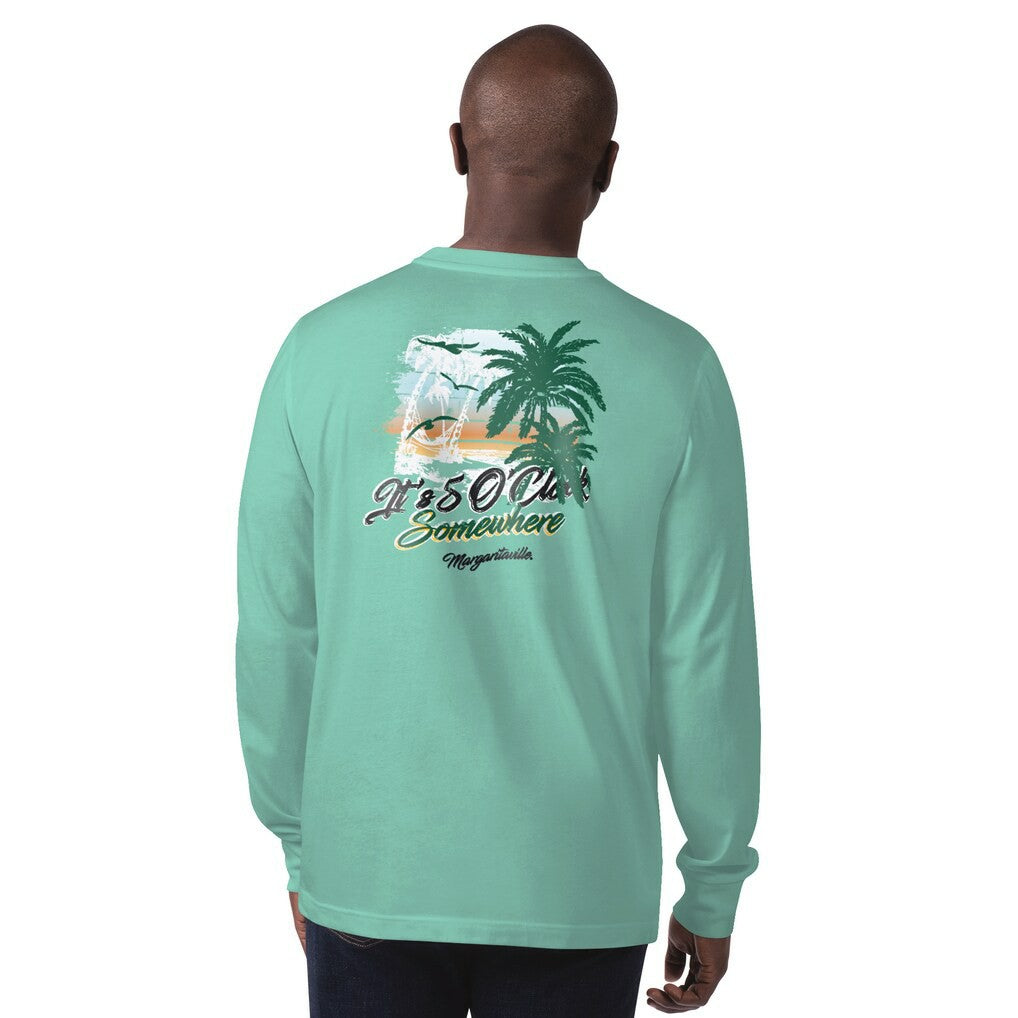 New York Jets Margaritaville It's Five O'Clock Somewhere Long Sleeve T-Shirt - Mint discount