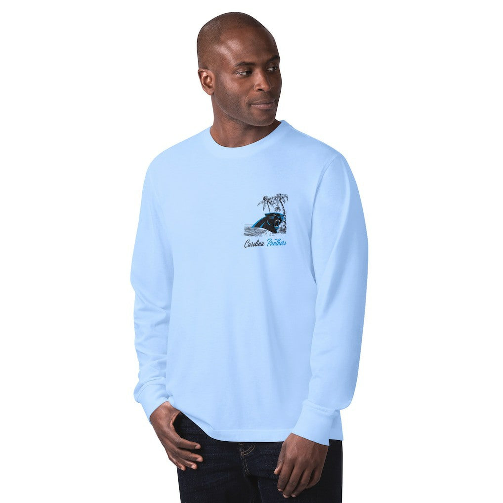 Carolina Panthers Margaritaville It's Five O'Clock Somewhere Long Sleeve T-Shirt - Light Blue on sale