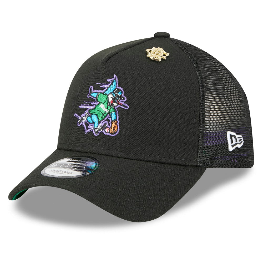 Miami Marlins 2025 Big League Chew A-Frame 9FORTY Adjustable Trucker Hat - Black | New Era