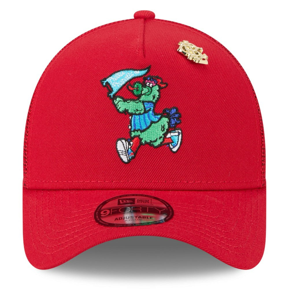 Philadelphia Phillies 2025 Big League Chew A-Frame 9FORTY Adjustable Trucker Hat - Red | New Era
