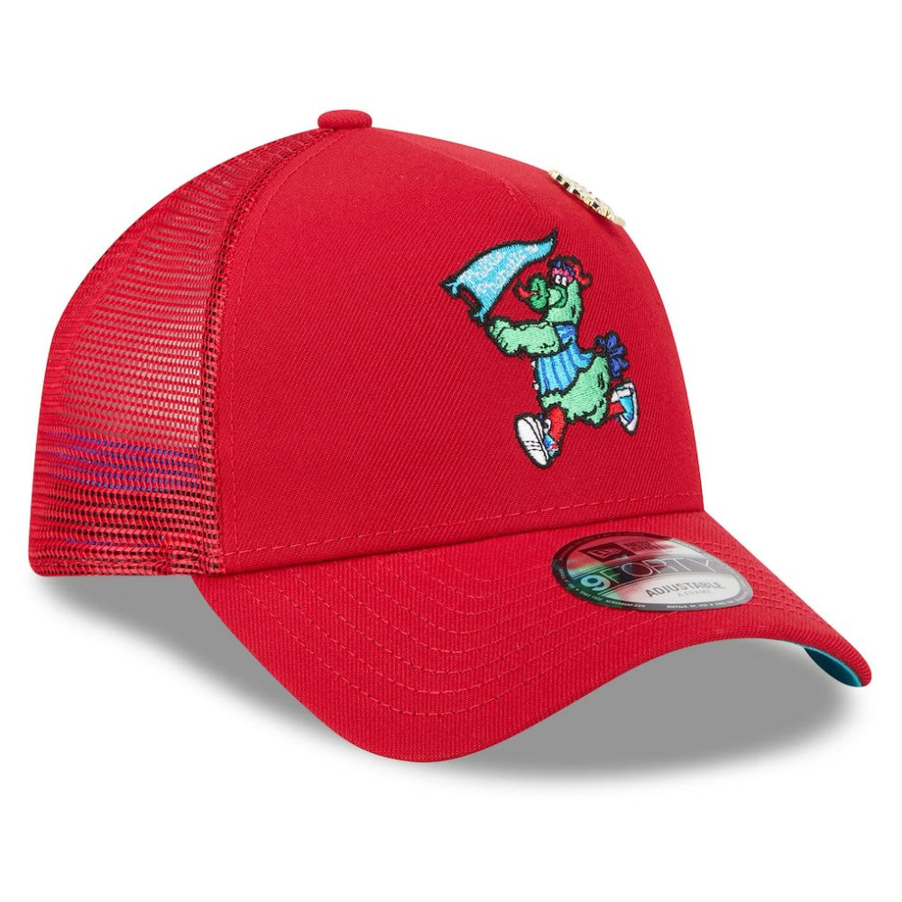 Philadelphia Phillies 2025 Big League Chew A-Frame 9FORTY Adjustable Trucker Hat - Red | New Era