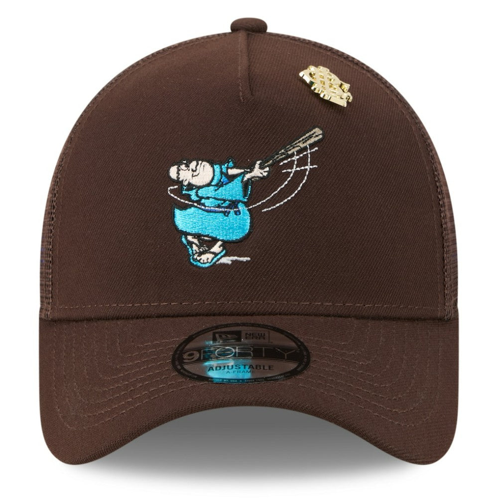 San Diego Padres 2025 Big League Chew A-Frame 9FORTY Adjustable Trucker Hat - Brown | New Era