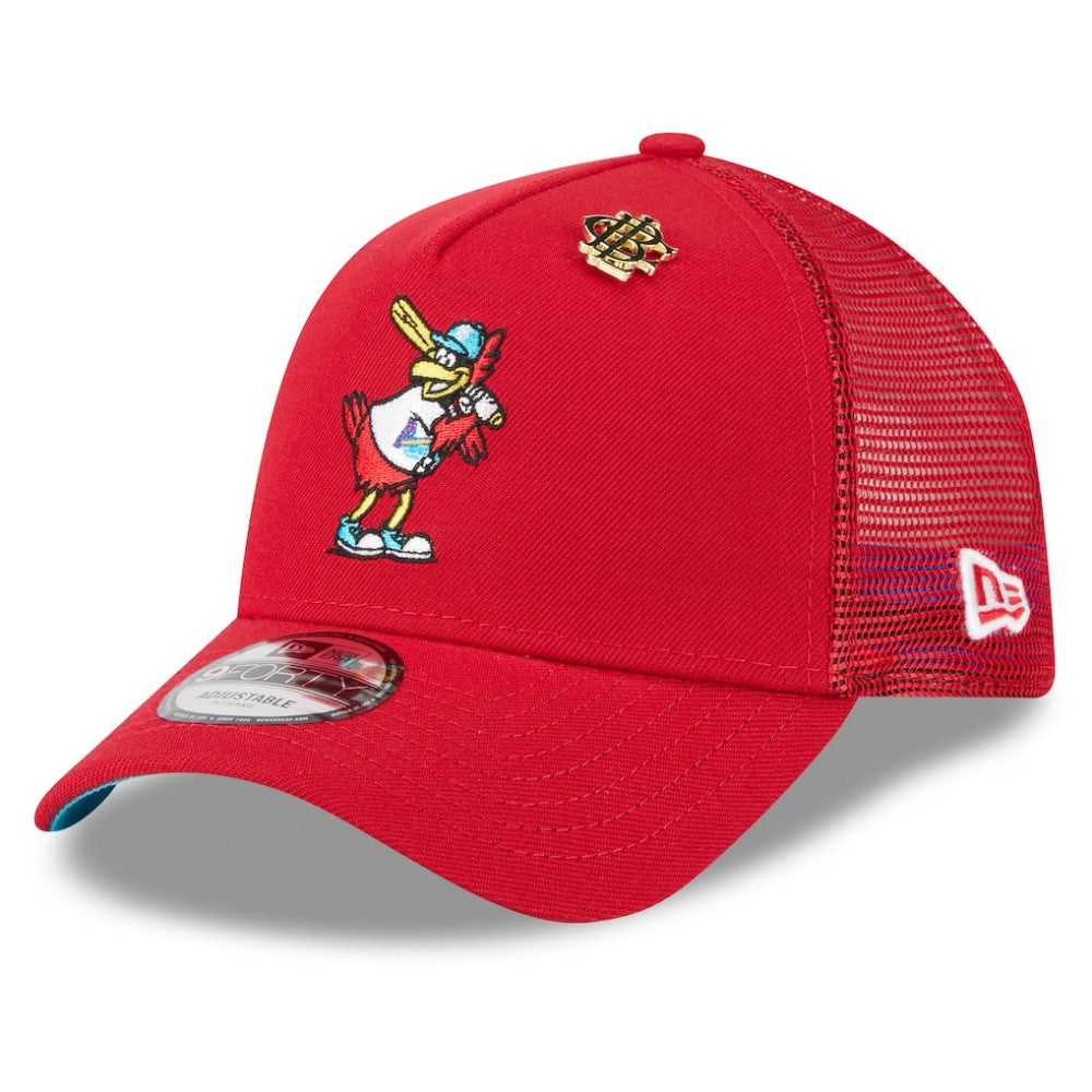 St. Louis Cardinals 2025 Big League Chew A-Frame 9FORTY Adjustable Trucker Hat - Red | New Era