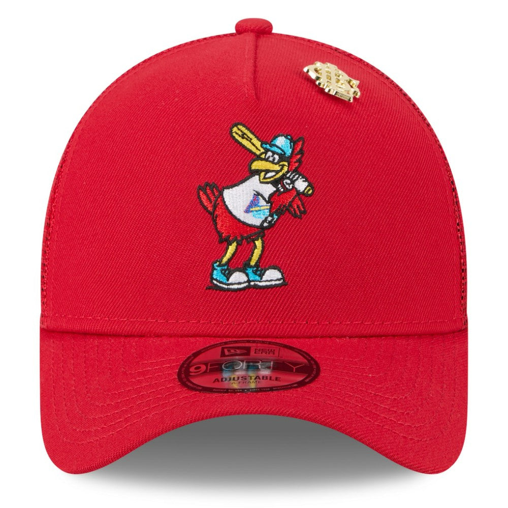 St. Louis Cardinals 2025 Big League Chew A-Frame 9FORTY Adjustable Trucker Hat - Red | New Era