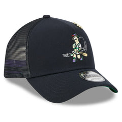 Atlanta Braves 2025 Big League Chew A-Frame 9FORTY Adjustable Trucker Hat - Navy | New Era