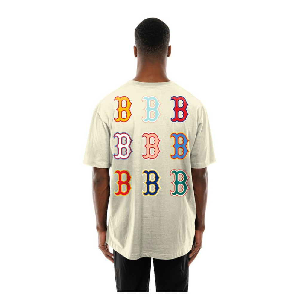Boston Red Sox Ransom Note Oversized T-Shirt - Cream | New Era
