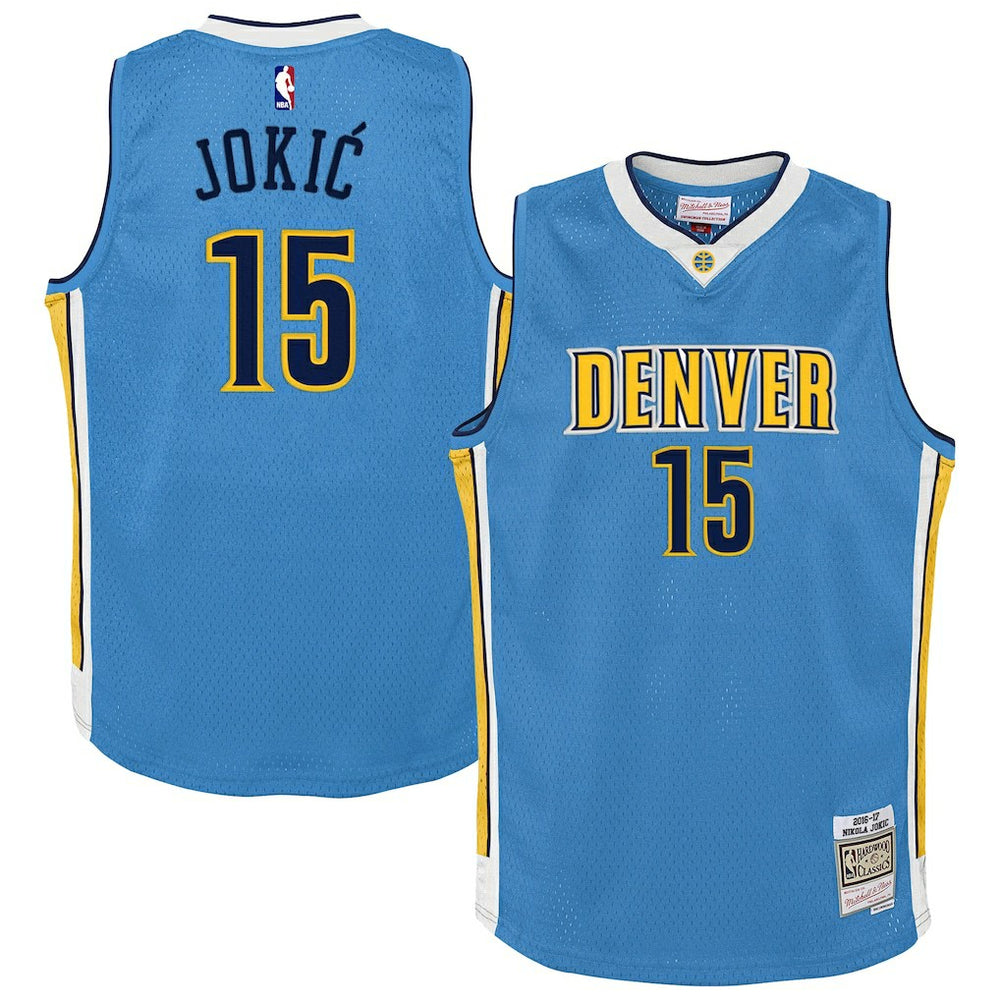 Nikola Jokic Denver Nuggets Youth 2016/17 Hardwood Classics Swingman Jersey sale - Light Blue | Mitchell & Ness online