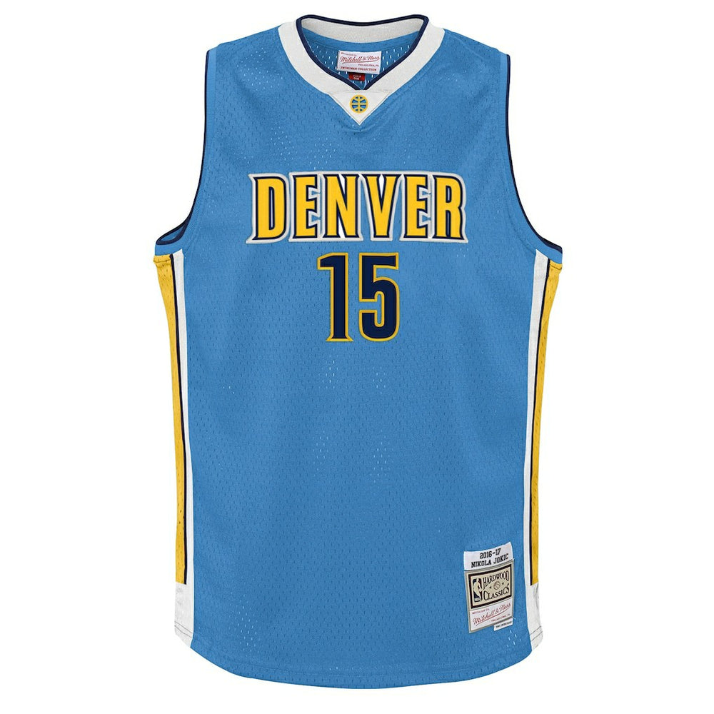 Nikola Jokic Denver Nuggets Youth 2016/17 Hardwood Classics Swingman Jersey sale - Light Blue | Mitchell & Ness online