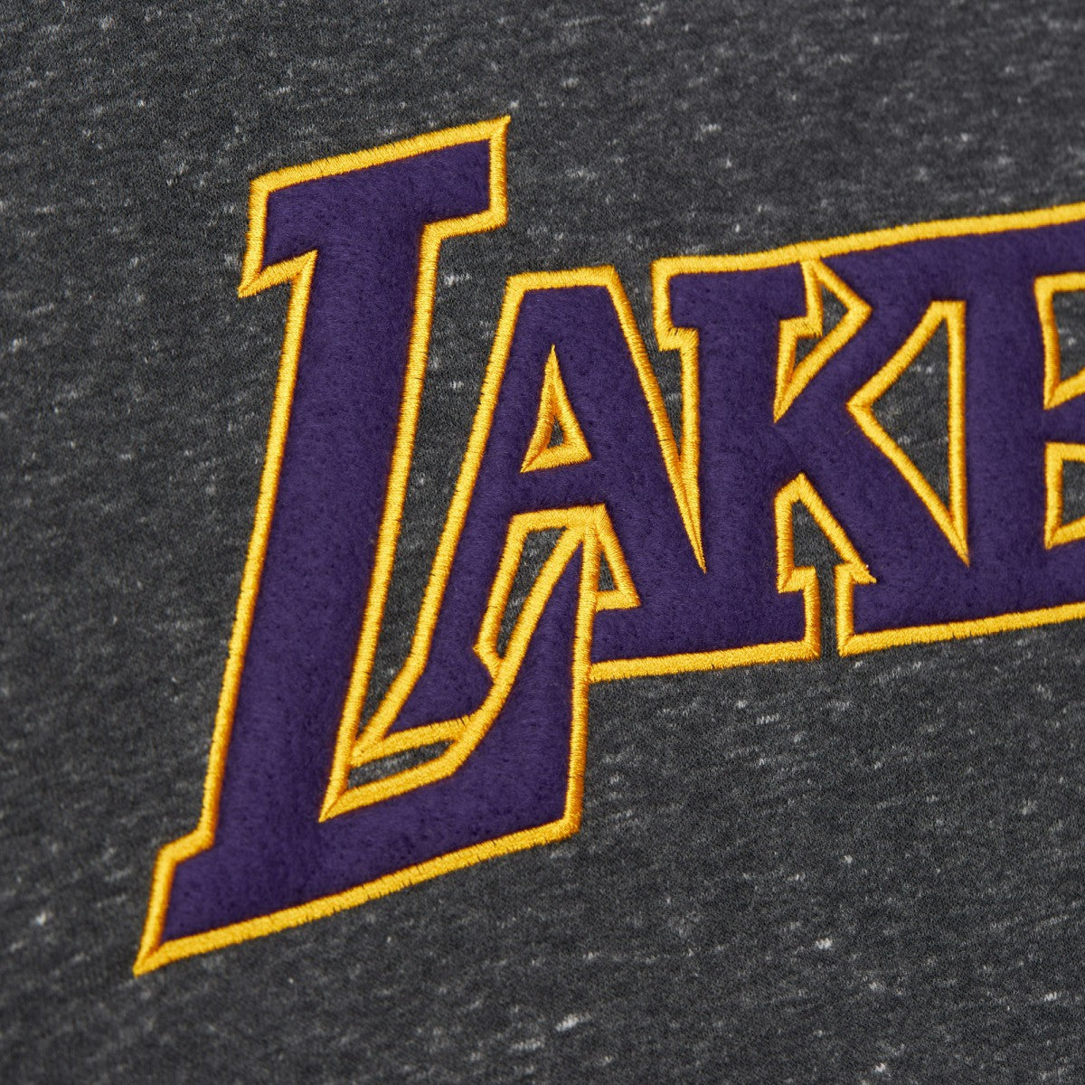 Los Angeles Lakers Black Out Collection Snow Washed Vintage Logo Pullover Sweatshirt - Black | Mitchell & Ness online