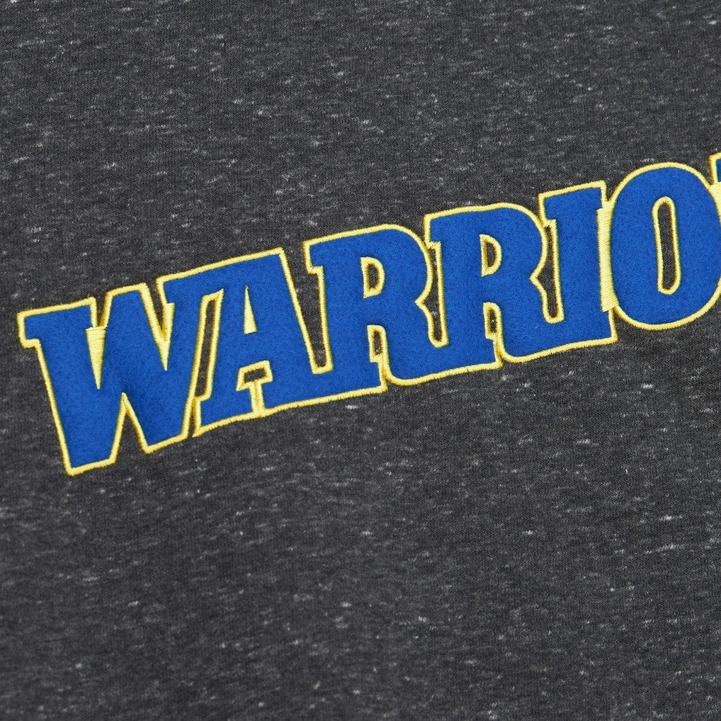 Golden State Warriors Black Out Collection Snow Washed Vintage Logo Pullover Sweatshirt sale - Black | Mitchell & Ness discount