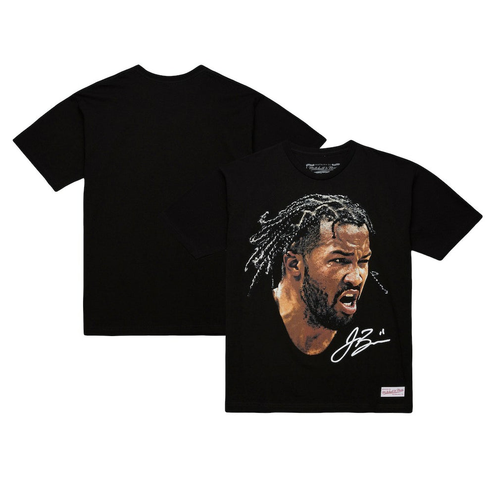 Jalen Brunson NBA Unisex Real Big Face Player T-Shirt - Black | Mitchell & Ness sale