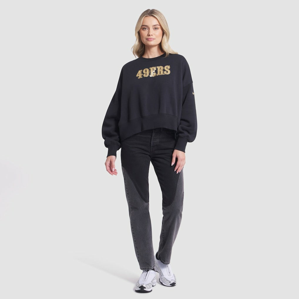 San Francisco 49ers Women's 2025 Rivalries Collection Oversized Phoenix Fleece Sweatshirt - Black | Nike discount