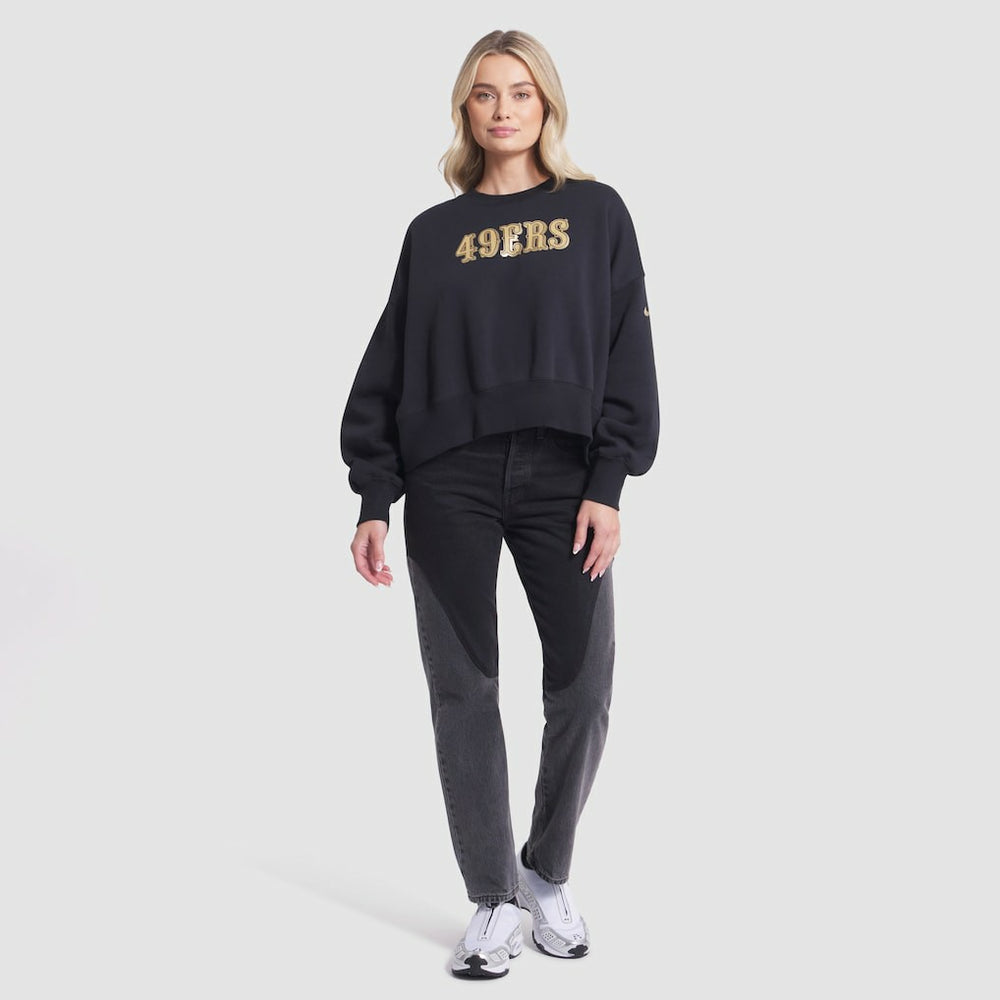 San Francisco 49ers Women's 2025 Rivalries Collection Oversized Phoenix Fleece Sweatshirt - Black | Nike discount