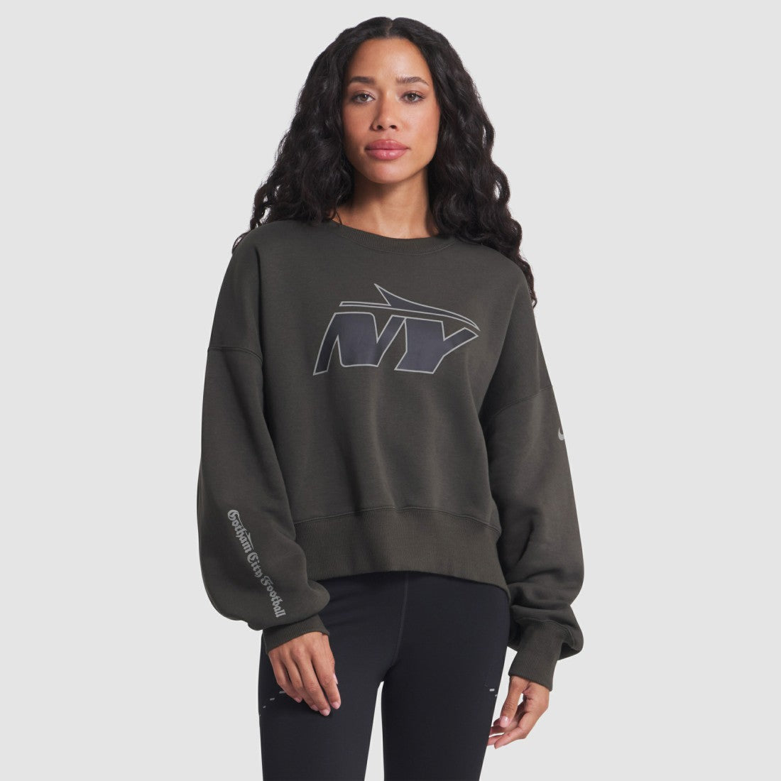 New York Jets Women's 2025 Rivalries Collection Oversized Phoenix Fleece Sweatshirt - Gotham Green | Nike cheap