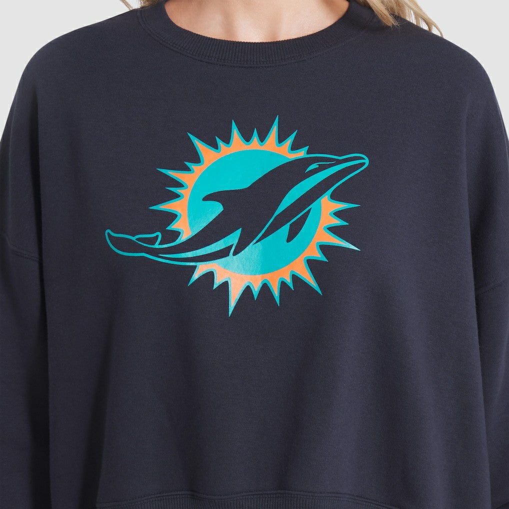 Miami Dolphins Women's 2025 Rivalries Collection Oversized Phoenix Fleece Sweatshirt - Pitch Blue | Nike cheap