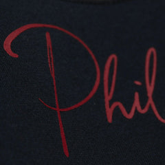 Philadelphia Phillies Women's Cooperstown Collection Blocked Fleece Pullover Sweatshirt- Burgundy/Black | Mitchell & Ness