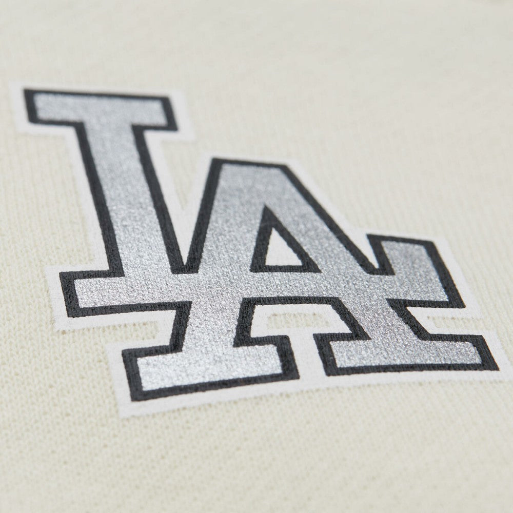 Los Angeles Dodgers Women's Cooperstown Collection Blocked Fleece Pullover Sweatshirt- Gray/Black | Mitchell & Ness