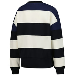 Minnesota Twins Women's Cooperstown Collection Blocked Fleece Pullover Sweatshirt- Navy/Black | Mitchell & Ness