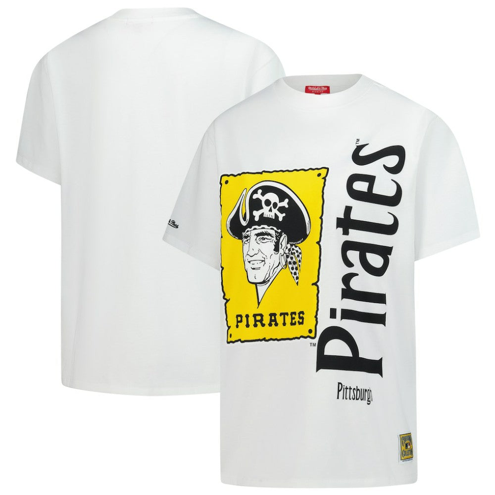 Pittsburgh Pirates Women's Cooperstown Collection Boyfriend T-Shirt - White | Mitchell & Ness