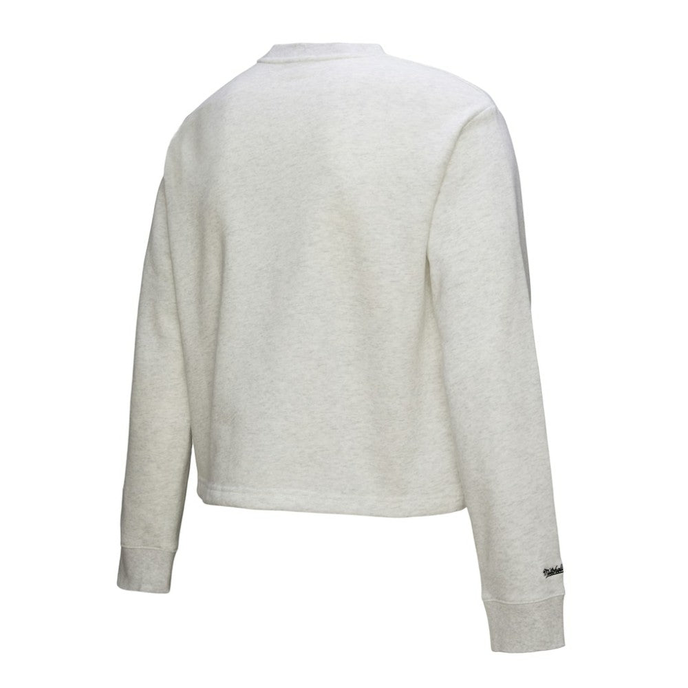 New York Yankees Women's Cropped Toggle Pullover Sweatshirt - Heather Gray | Mitchell & Ness