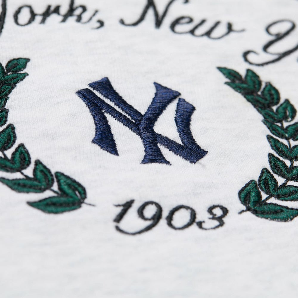 New York Yankees Women's Cropped Toggle Pullover Sweatshirt - Heather Gray | Mitchell & Ness
