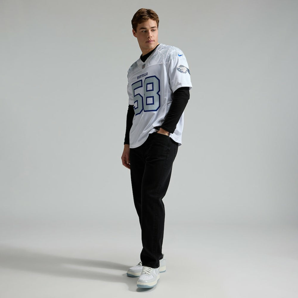 Matt Milano Buffalo Bills 2025 Rivalries Collection Limited Jersey - White | Nike for sale