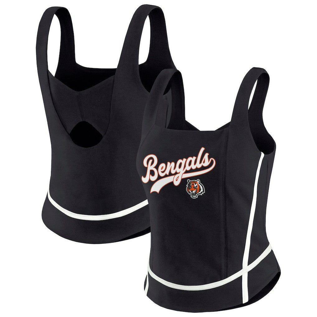 Cincinnati Bengals WEAR by Erin Andrews Women's Square Neck Tank Top - Black on sale