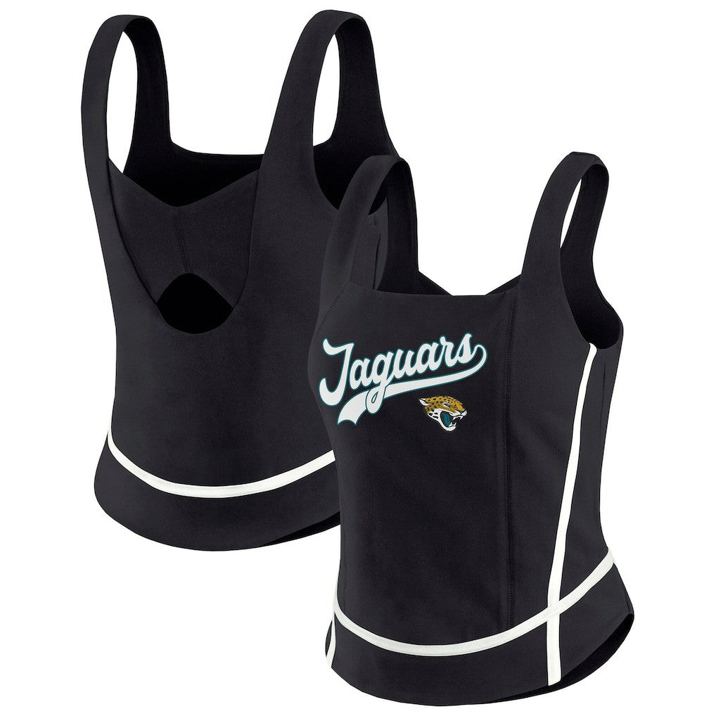 Jacksonville Jaguars WEAR by Erin Andrews Women's Square Neck Tank Top - Black outlet