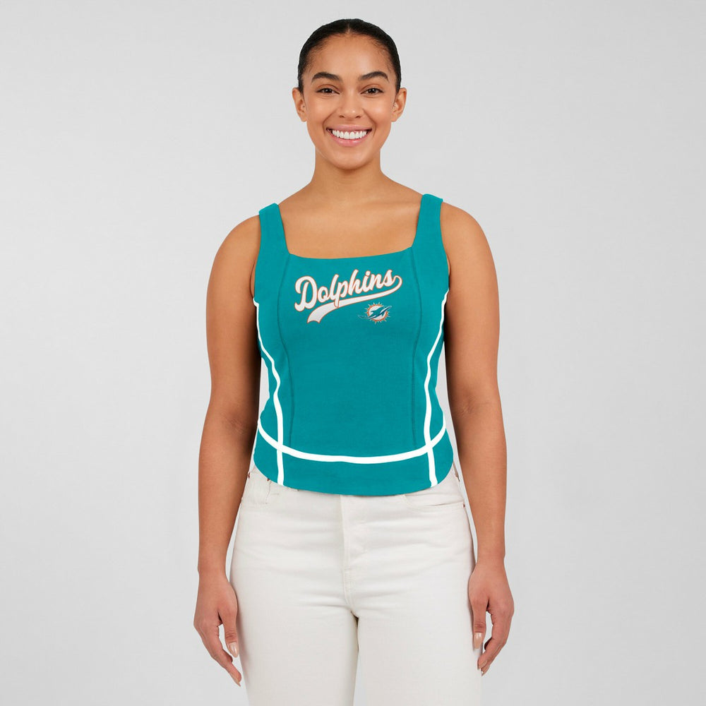 Miami Dolphins WEAR by Erin Andrews Women's Square Neck Tank Top - Aqua online