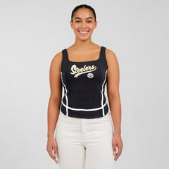 Pittsburgh Steelers WEAR by Erin Andrews Women's Square Neck Tank Top - Black sale