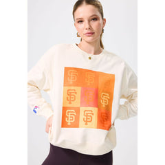 San Francisco Giants Terez Women's Technicolor  Oversized Pullover Sweatshirt - Cream