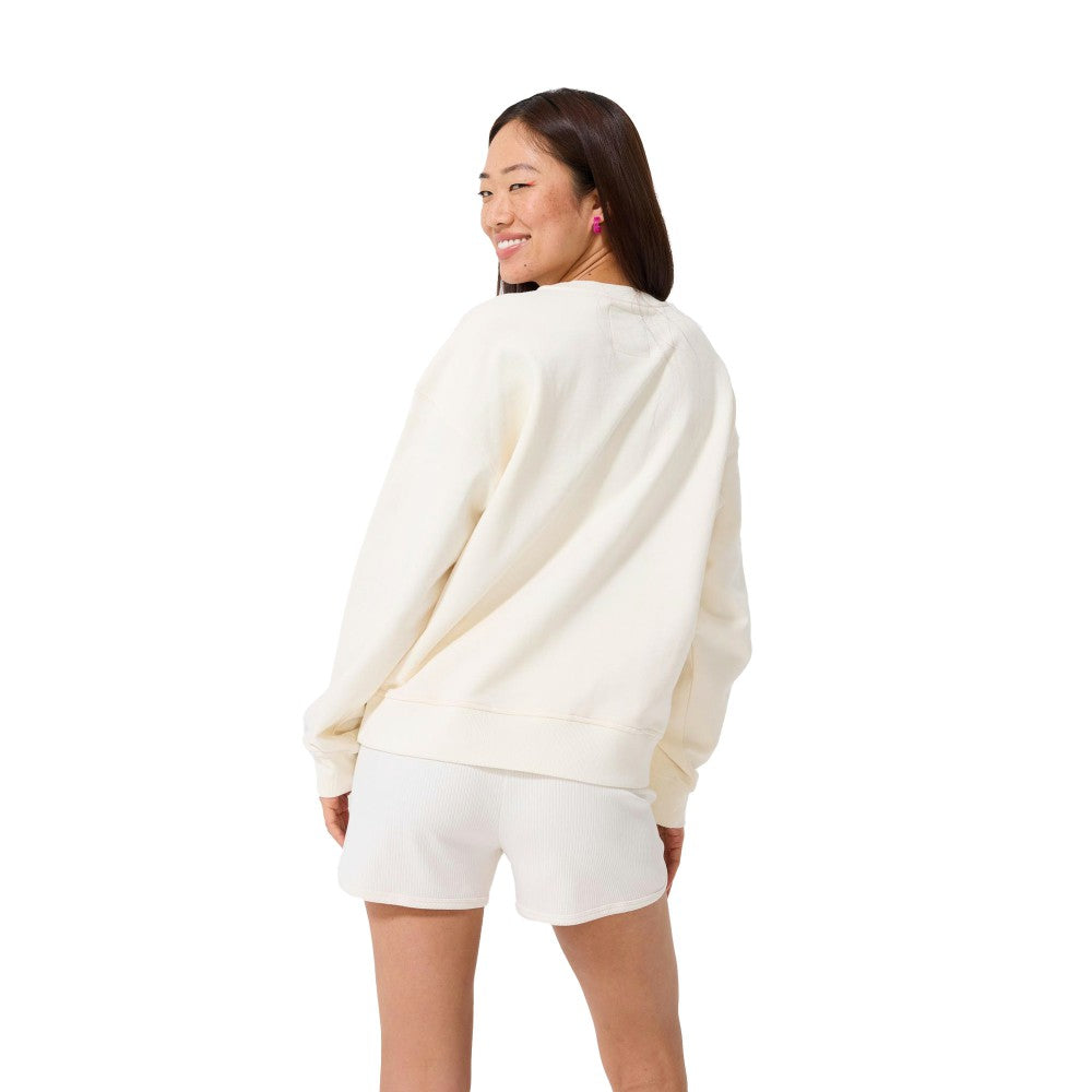 New York Mets Terez Women's Technicolor  Oversized Pullover Sweatshirt - Cream