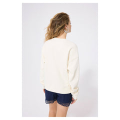Chicago Cubs Terez Women's Technicolor  Oversized Pullover Sweatshirt - Cream