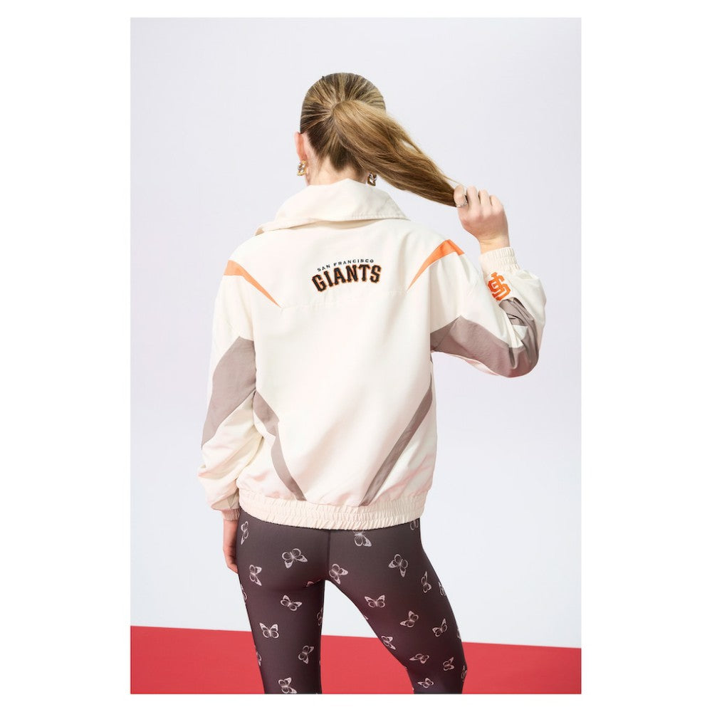 San Francisco Giants Terez Women's Ripstop Chevron Quarter-Zip Pullover - Cream