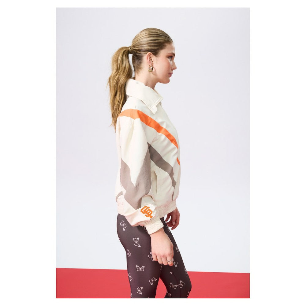 San Francisco Giants Terez Women's Ripstop Chevron Quarter-Zip Pullover - Cream