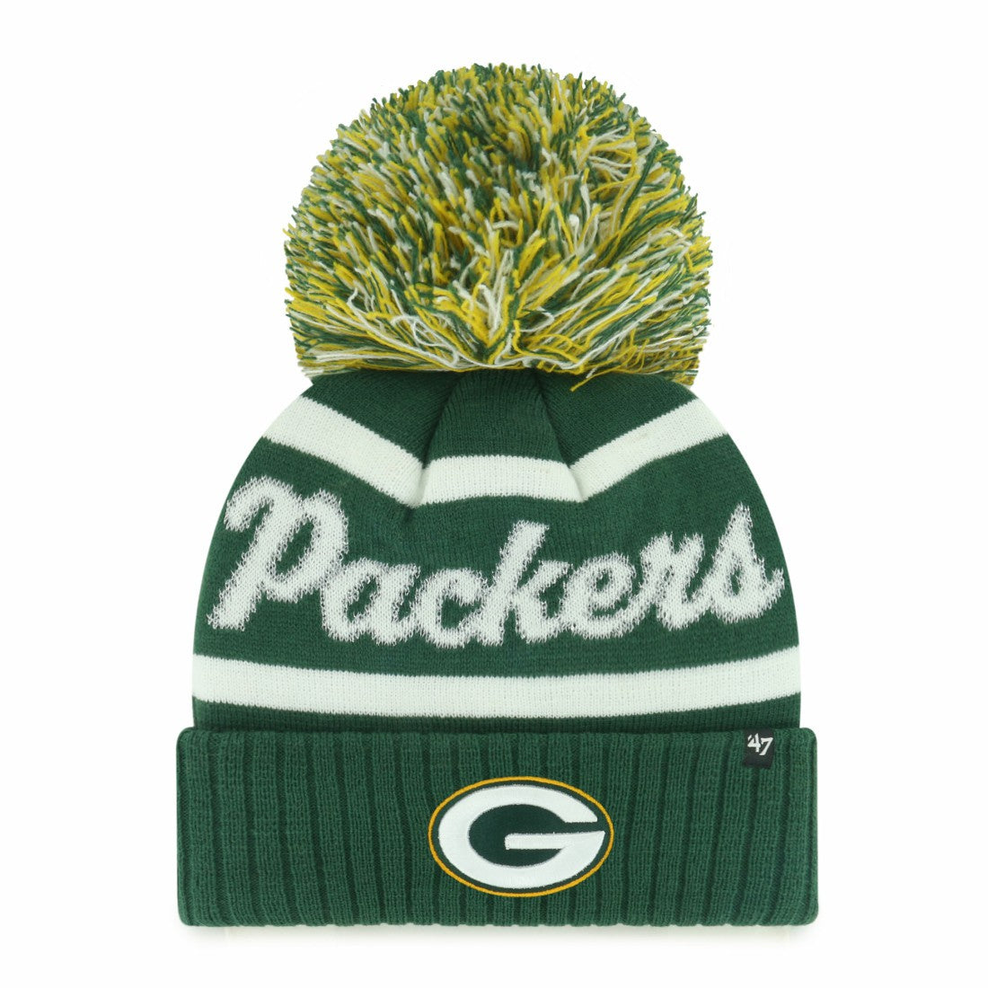 Green Bay Packers '47 Women's Spirited Cuffed Knit Hat with Pom - Green on sale