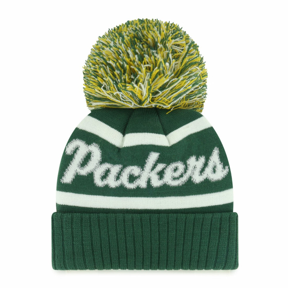 Green Bay Packers '47 Women's Spirited Cuffed Knit Hat with Pom - Green on sale