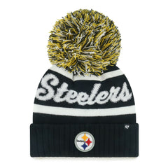 Pittsburgh Steelers '47 Women's Spirited Cuffed Knit Hat with Pom - Black sale