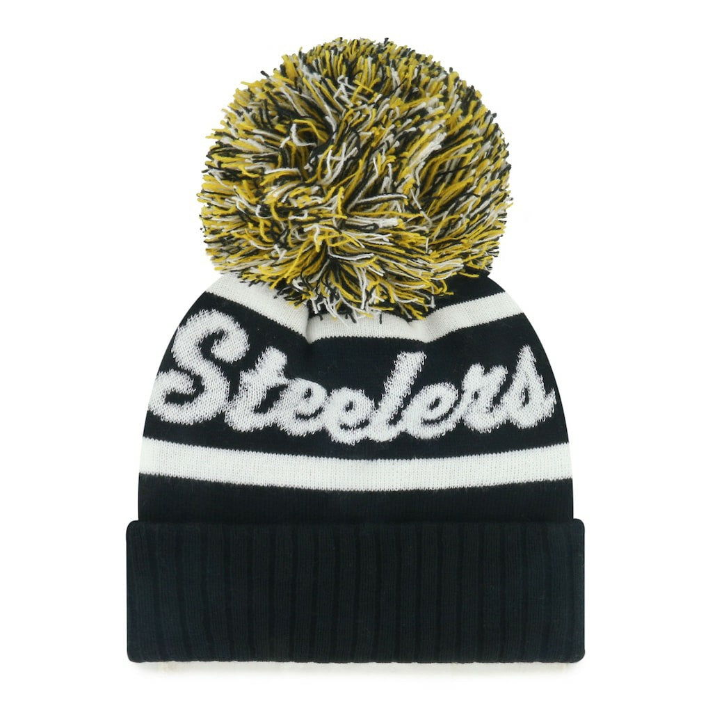 Pittsburgh Steelers '47 Women's Spirited Cuffed Knit Hat with Pom - Black sale