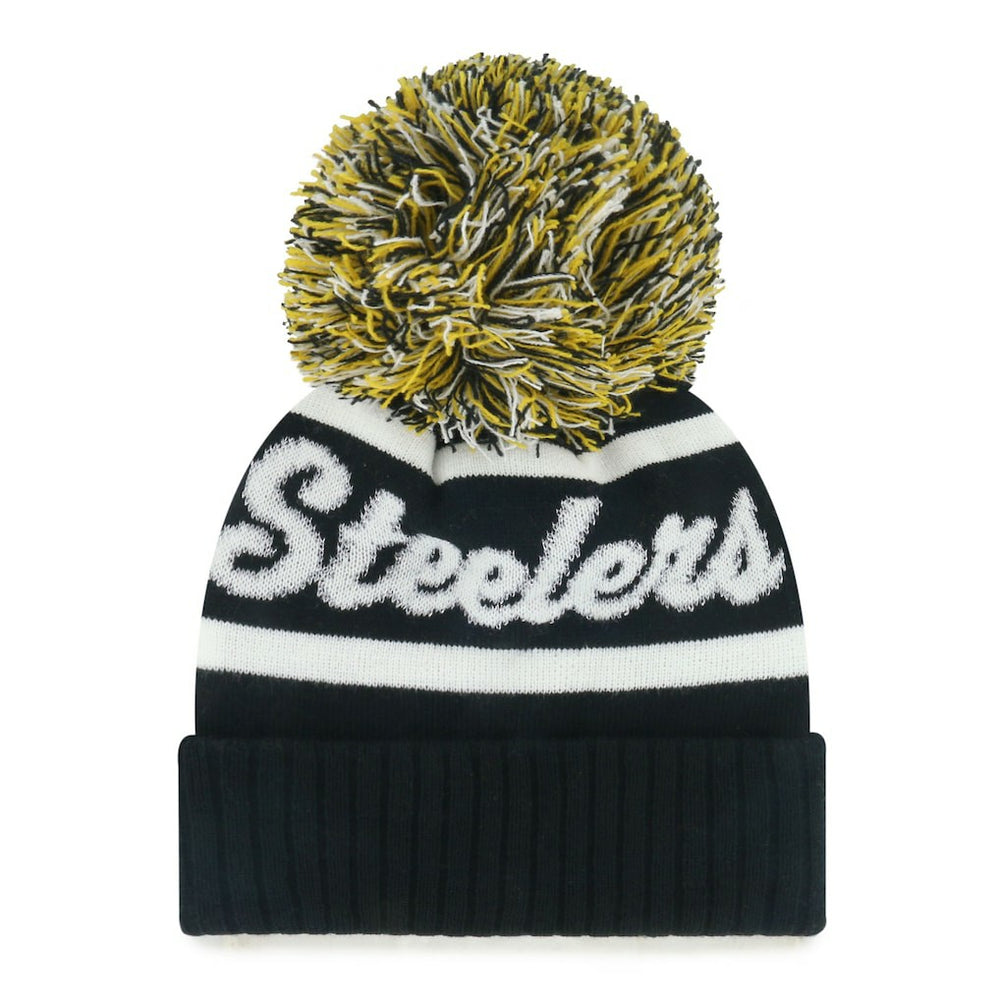 Pittsburgh Steelers '47 Women's Spirited Cuffed Knit Hat with Pom - Black sale