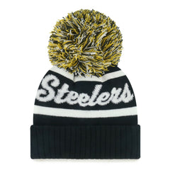 Pittsburgh Steelers '47 Women's Spirited Cuffed Knit Hat with Pom - Black sale