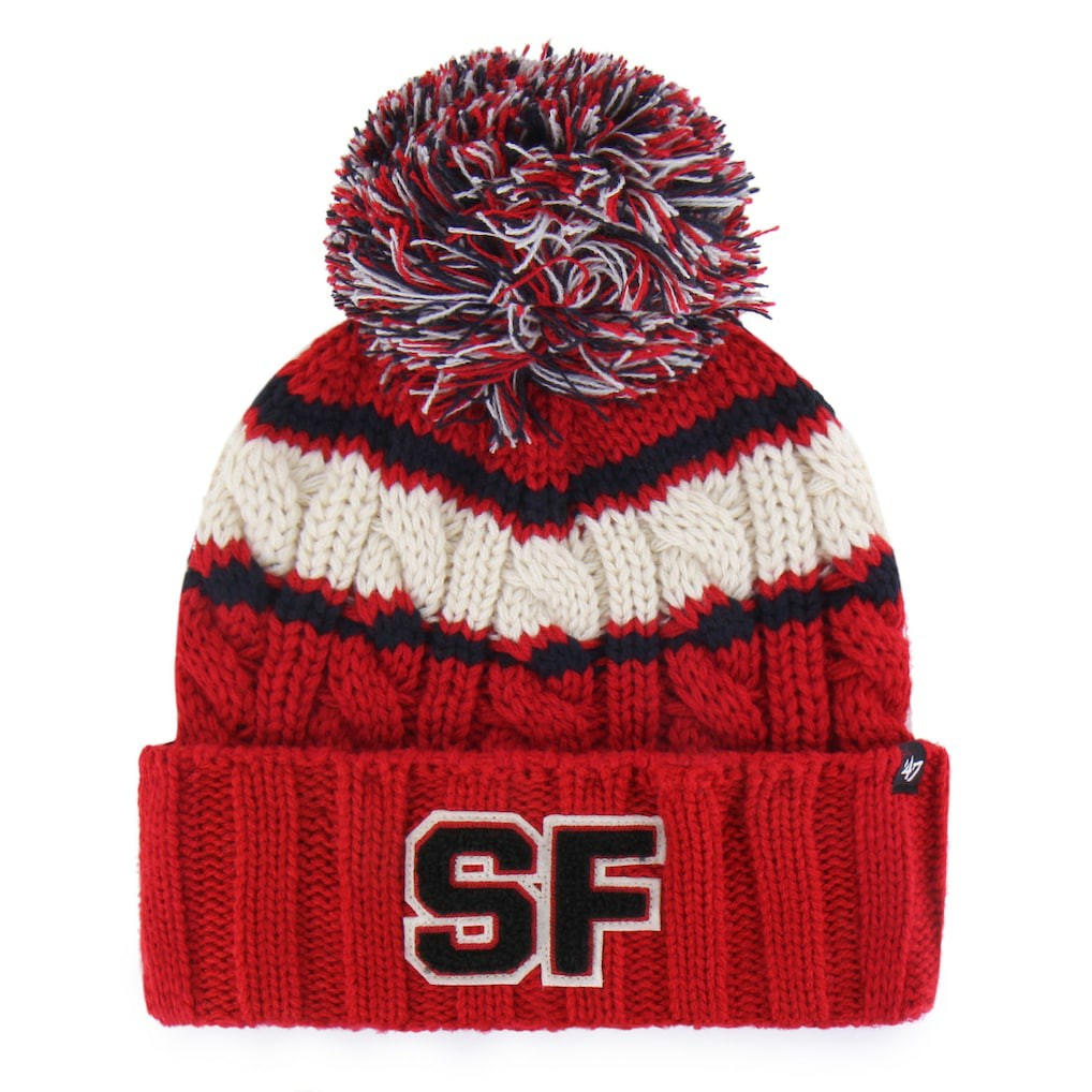 San Francisco 49ers '47 Women's Emma Cuffed Knit Hat with Pom - Scarlet cheap