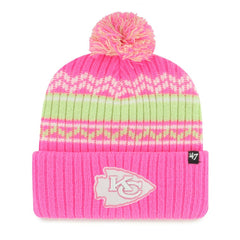 Kansas City Chiefs '47 Girls Youth Polar Vortex Cuffed Knit Hat with Pom - Pink outlet