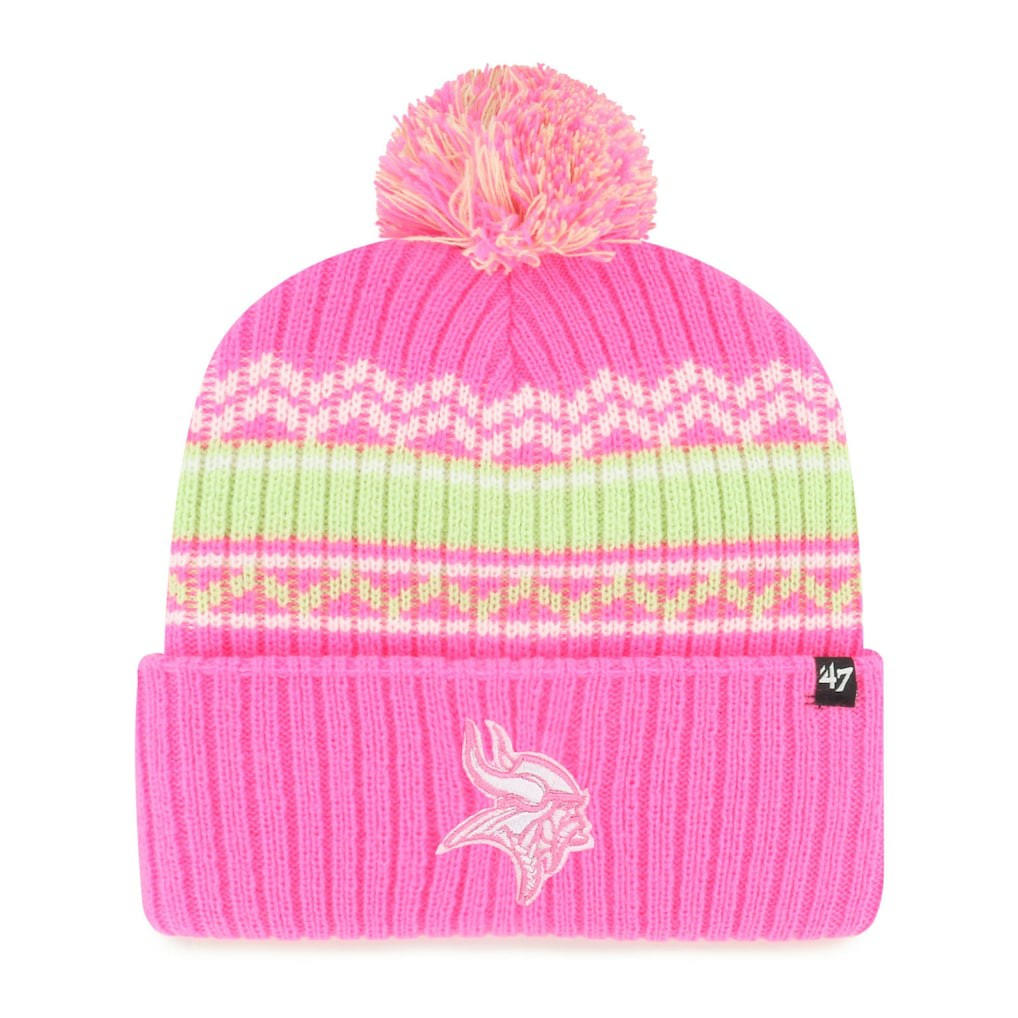 Minnesota Vikings '47 Girls Youth Polar Vortex Cuffed Knit Hat with Pom - Pink online