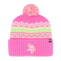 Minnesota Vikings '47 Girls Youth Polar Vortex Cuffed Knit Hat with Pom - Pink online